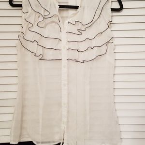 Sheer Limited blouse with black stitching details